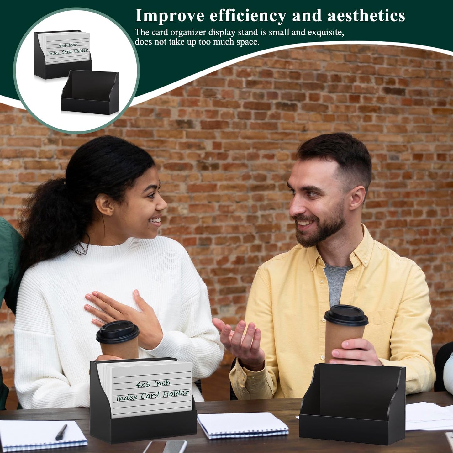 SHIQIKEJIPTY 2PCS Acrylic Index Card Holder 4x6 Black Note Card Organizer Box Card Display Stand Business Card Organizer Box Postcard Display Rack for Desk Office Classroom 4.7*2.3*6.3 Inch(No Card)