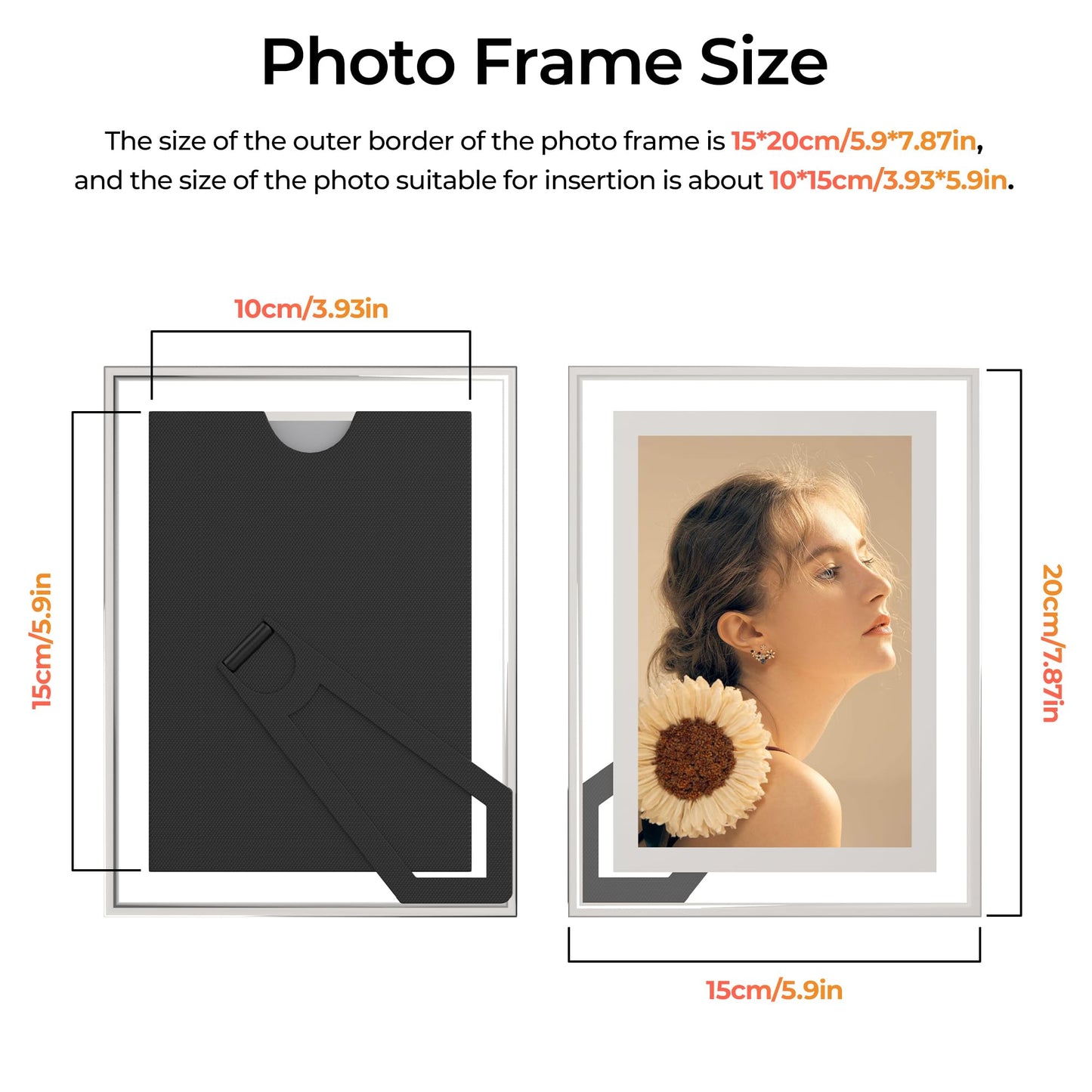 ECBEITF 4x6 Picture Frames Set of 2, Desktop Clear Glass Photo Frame Horizontal or Vertical Display for Landscape, Portrait, Wedding, Pet Photos