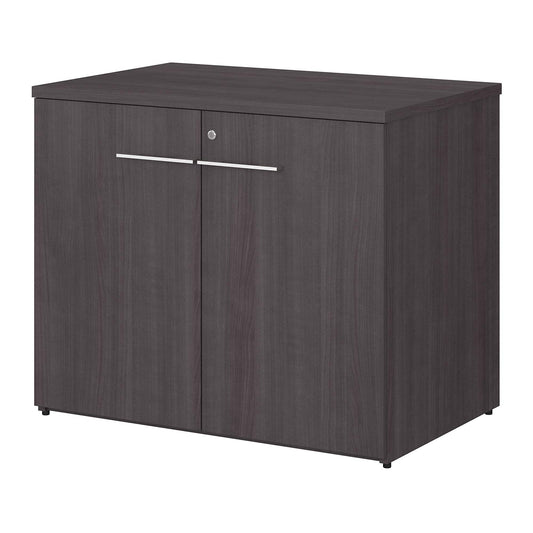 Bush Business Furniture Office 500 36W Storage Cabinet with Doors in Storm Gray - Assembled