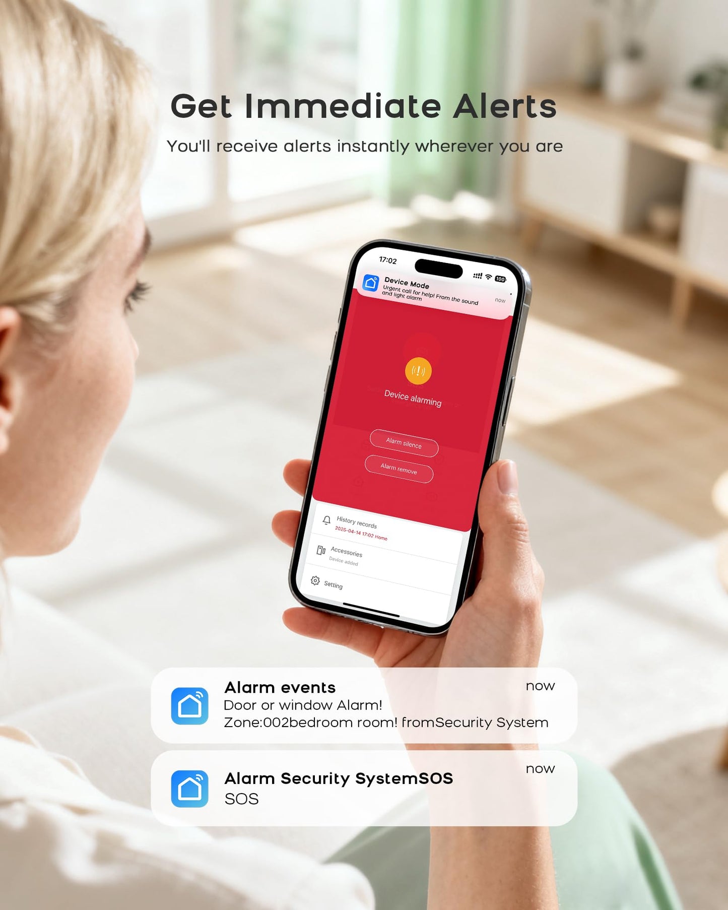 Clouree Alarm System for Home Security, Wireless Alarm System 20 Piece Kit with Phone APP Alert Alarm Siren Door Window Sensor Motion Sensor Compatible with Alexa No Contract Ideal for Home, Apartment