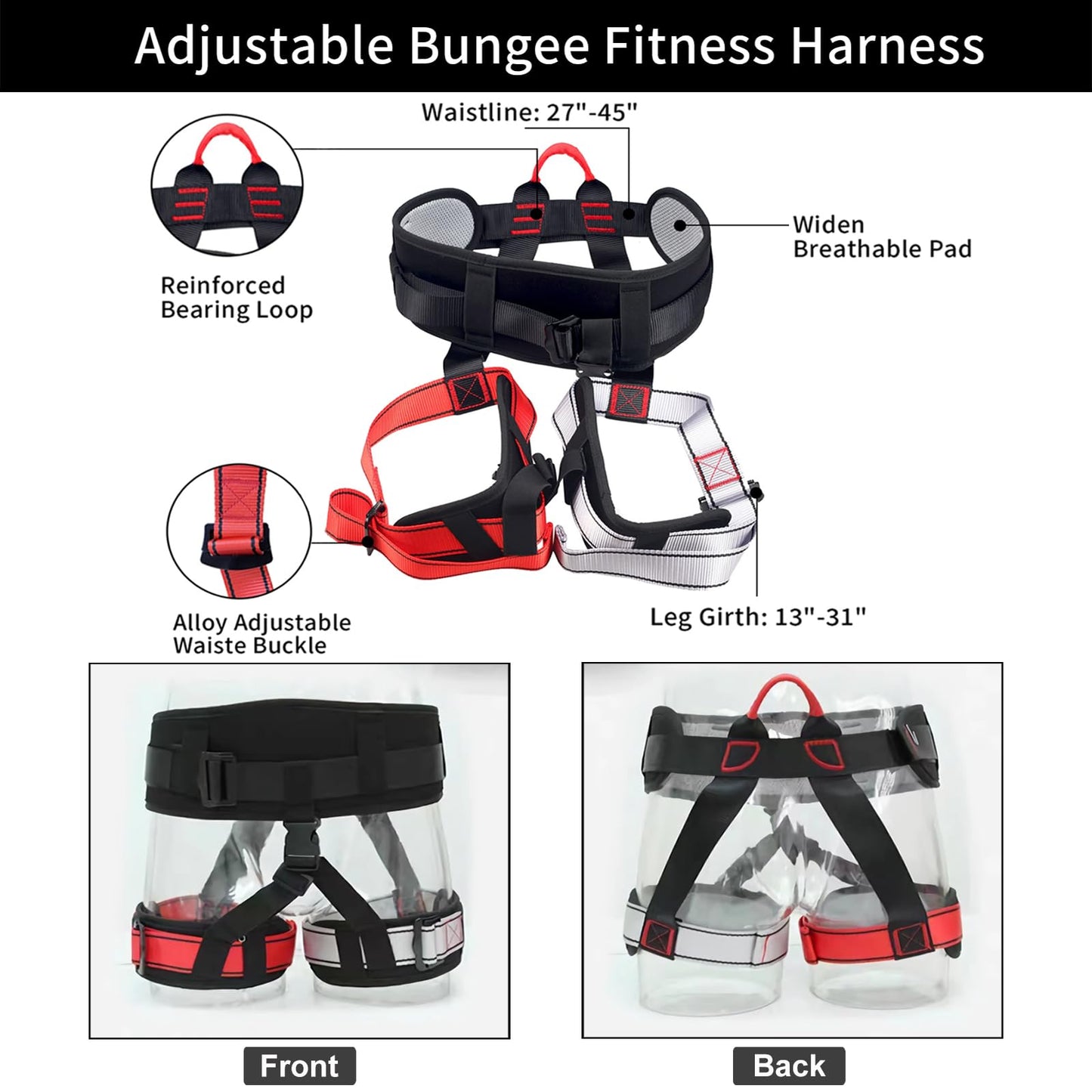 PRIOR FITNESS Bungee Fitness Set, Professional 4D Flying Exercise Bungee Kit with Rigging Hardware Heavy Duty Bungee Dance Rope Sturdy Antigravity Bungee Workout Equipment for Home Gym Studio XXXL