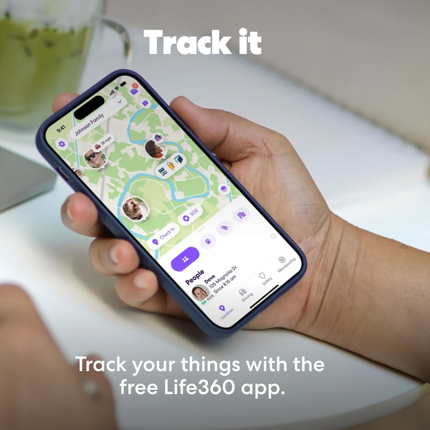 Life360 Tile - Bluetooth Tracker, Keys Finder and Item Locator for Keys, Bags and More. Phone Finder. Both iOS and Android Compatible. 1-Pack (Pink Punch)