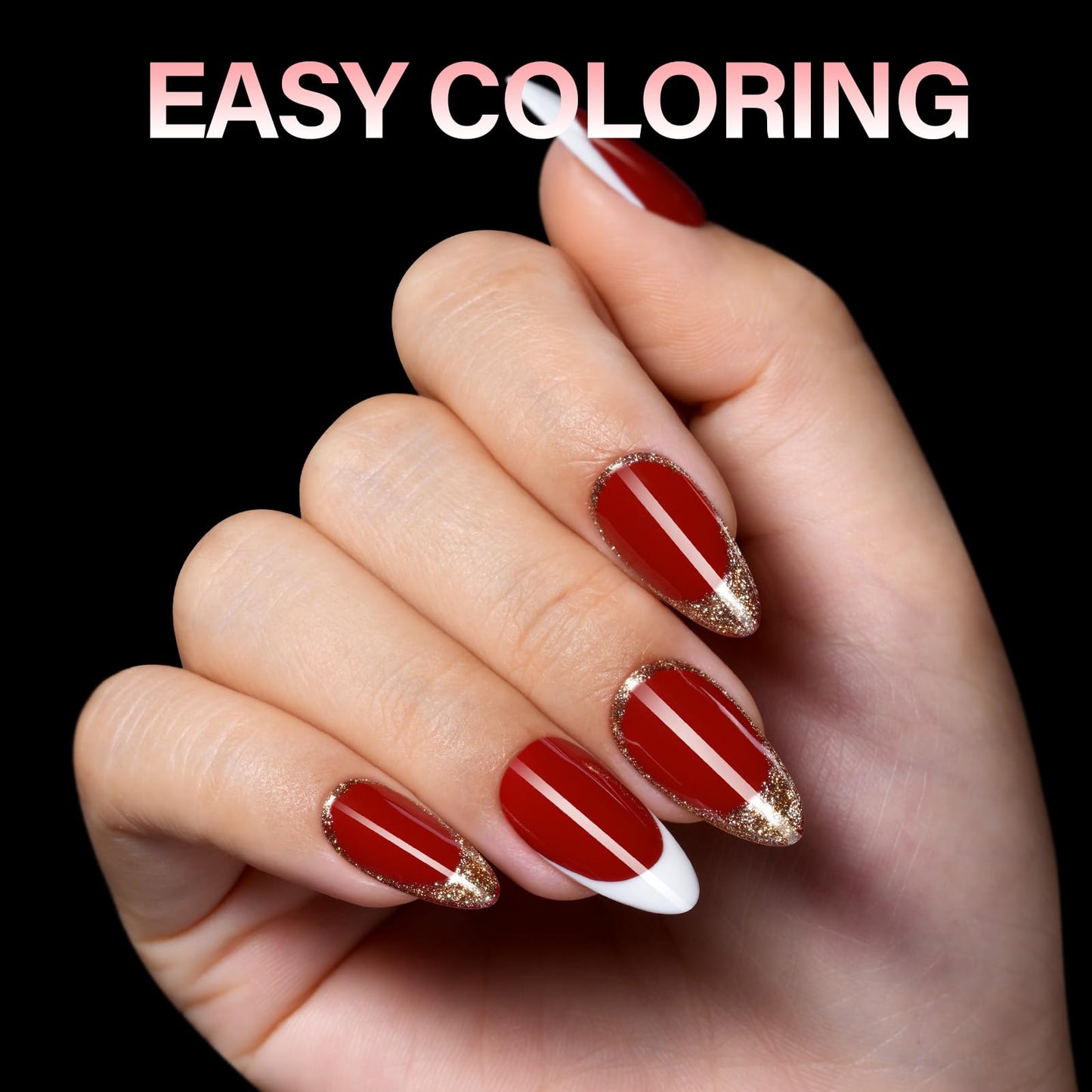 AILLSA Medium Almond Nail Tips - 450pcs Thickened False Nail Tips Half Matte Nails Tips, Fake Nails Nail Extension for Manicure