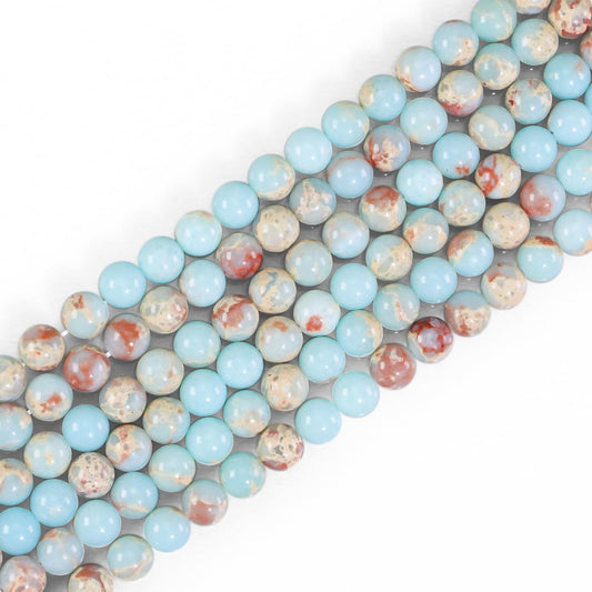 Natural Gemstone Round Loose Beads for Jewelry Making DIY Crystal Energy Healing 1 Strand 15" (Blue Jasper, 6mm (15"/Strand))