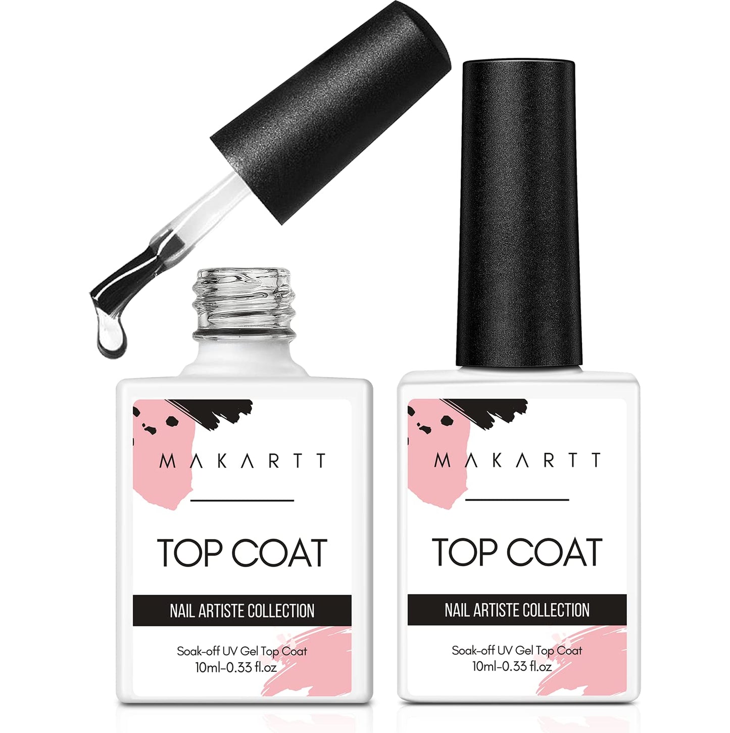 Makartt Gel Top Coat, No Wipe Top Coat Glossy Shine Finish Long Lasting Bundle With Nail Stand for Press On Nails Display Practice Art Magnetic Fake Nail Holder