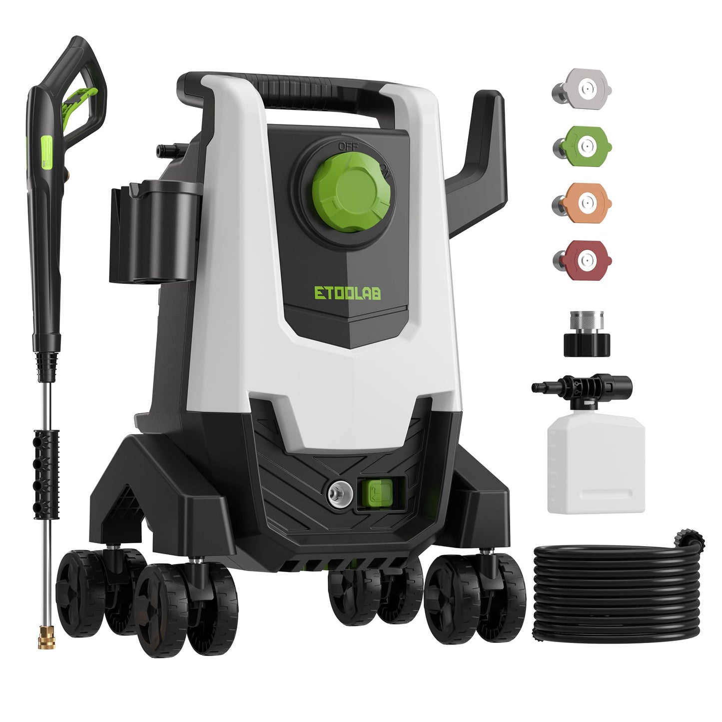 Pressure Washer, Power Washer with Foam Cannon,4 Quick Connect Nozzles, 23FT Hose High Pressure Washer for Cars, Fences, Patios, and Driveway