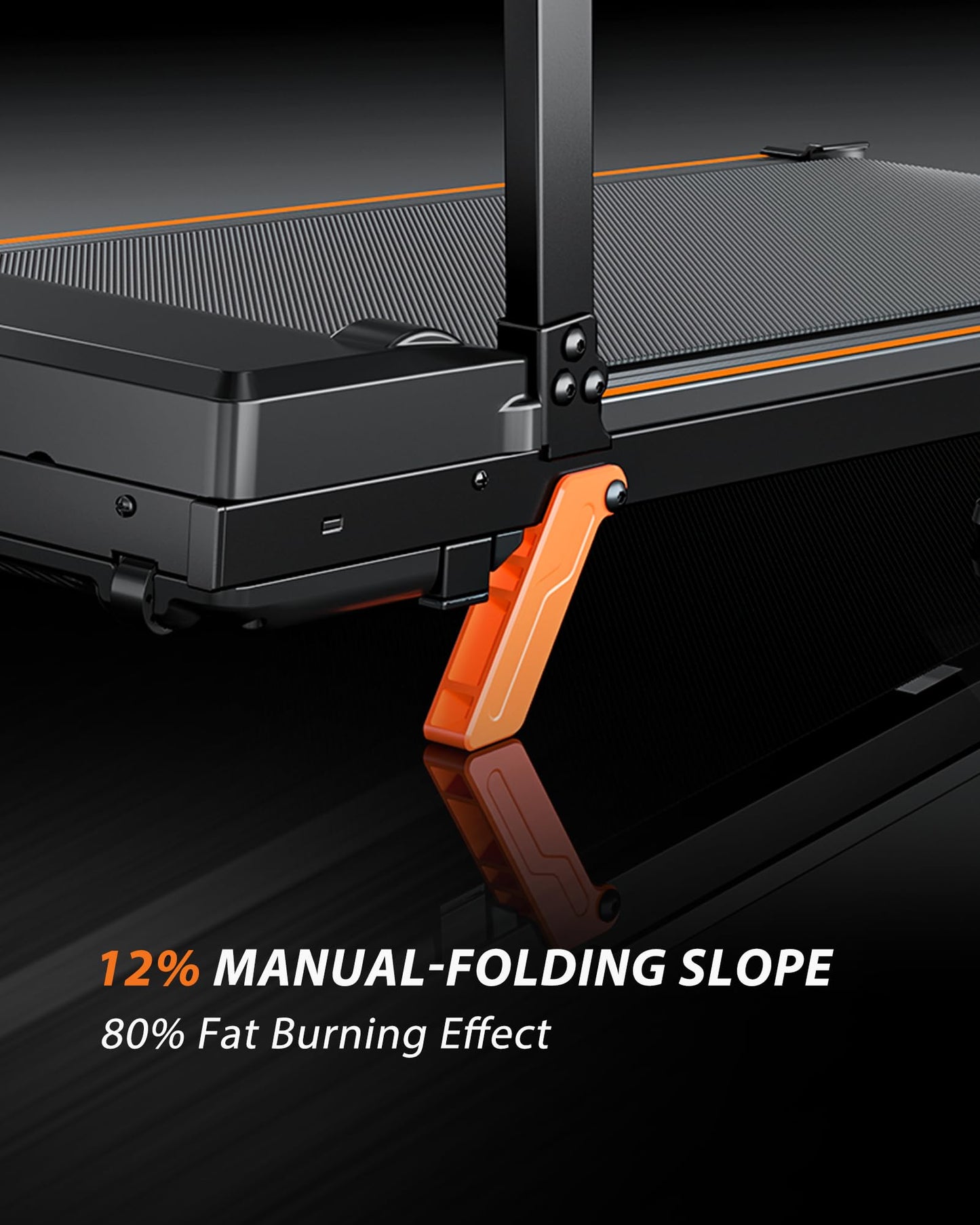 12% Incline Treadmill with Desk Workstation, 8.0MPH/3.5HP Portable Treadmill with Handle, 300LBS Weight Capacity Compact Walking Pads for Home, Small Spaces, Console (with Side Handrail)