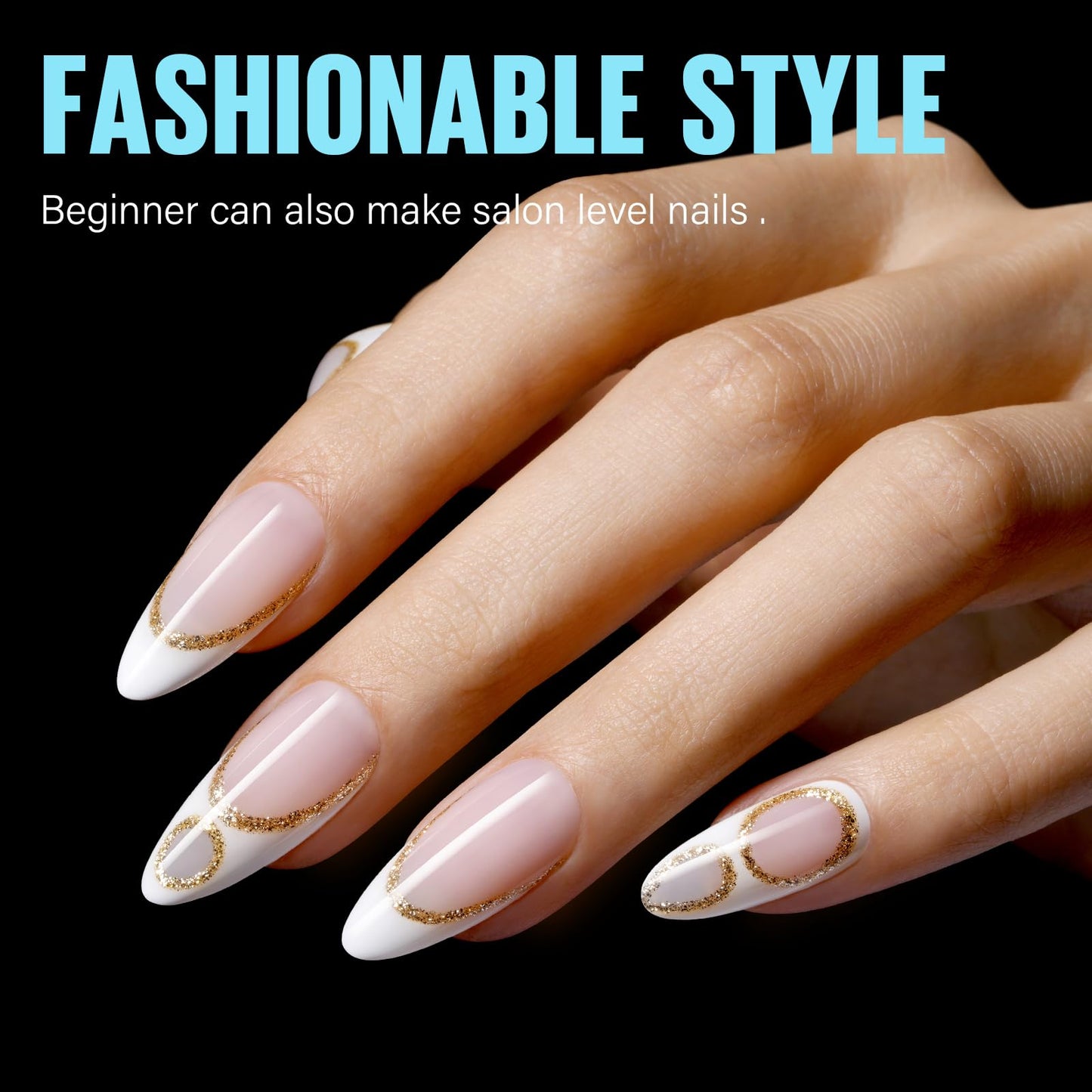 TOMICCA Medium Almond Nail Tips 240Pcs, 15 Sizes Full Cover Half Matte Pre-shapded Clear Gel Nails Wide Nail Bed Press On Nails for Home DIY Salon Beginner & Professional, Wedding Party Nails