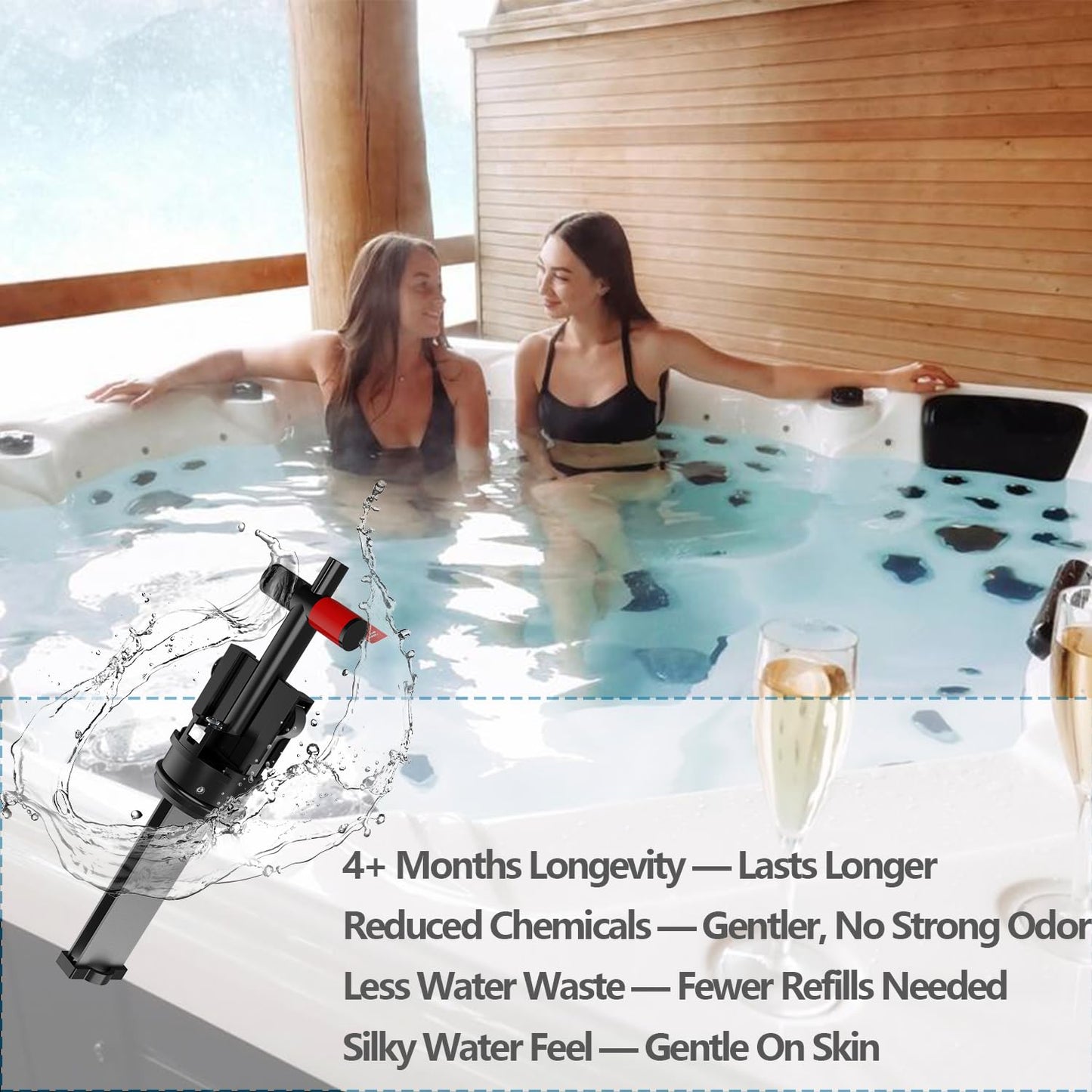 Hupsjer Salt System Cartridge Replacement - Water Treatment Replacement Cartridge for Spas & Hot Tubs, Hot Tub Salt Cartridge for Hot Spring Highlife, Limelight, Up to 4 Months Each, 3Pack