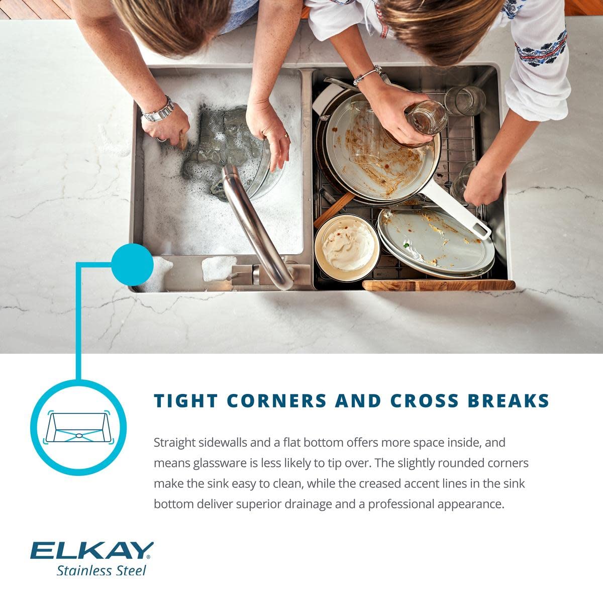 Elkay Crosstown 16 Gauge Stainless Steel 30-3/4" x 18-1/2" x 10" Equal Double Bowl Undermount Sink Kit with Faucet