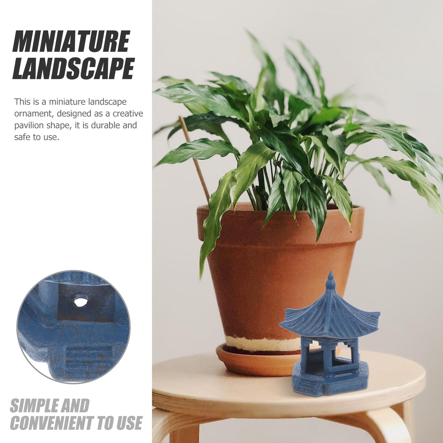 Abaodam Mini Pagoda Statue Miniature Ceramic Pagoda Hexagon Decor Mini Japanese Fairy Garden Figurines for Zen Garden Bonsai Decor