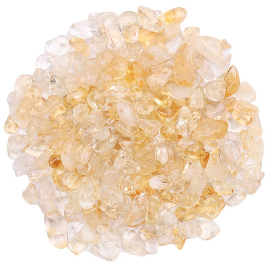 500 pcs Natural Chip Stone Beads, Citrine 5-8 mm Irregular Gemstones Healing Crystal Loose Rocks Bead Hole Drilled for Jewelry Making Bracelet