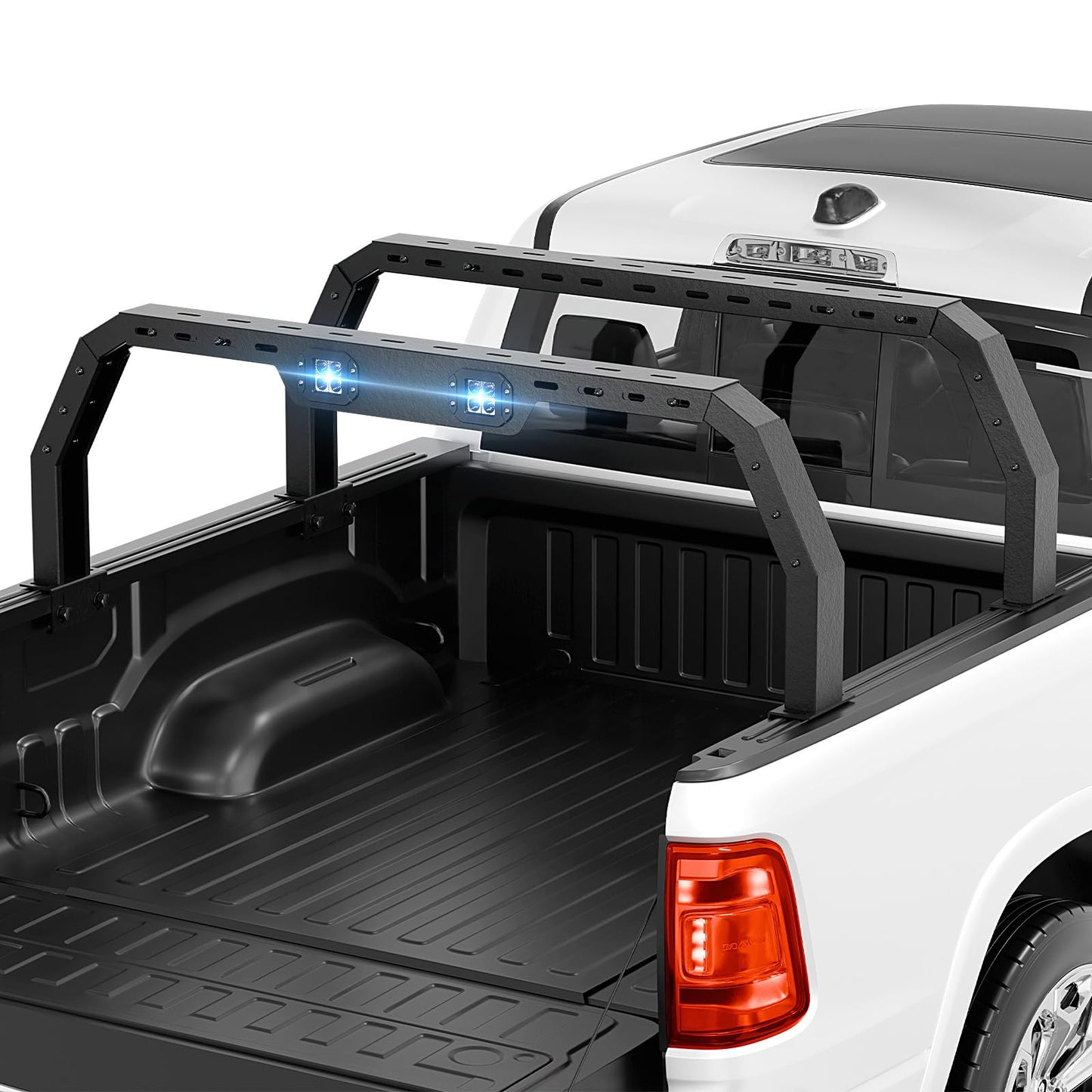 YZONA Adjustable 20-22.87" High Truck Bed Racks with 2 Led Lights Compatible with Tacoma/Tundra/Silverado 1500/ Sierra 1500/ Ram 1500/ Titan/Frontier/Canyon/Colorado/JT/Ford F-Series/Ranger