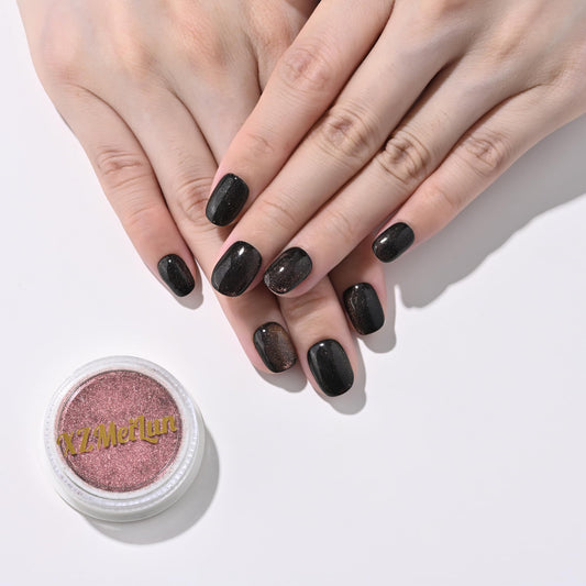 XZMeiLun Chameleon Cat Eye Nail Powder, Big-Capacity 0.8g 9D Magnetic Powder Green Turns Pink Purple Magic Mirror Effect Holographic Nail Art Glitter, Can Mixed with Builder Gel Nail Polish for Use