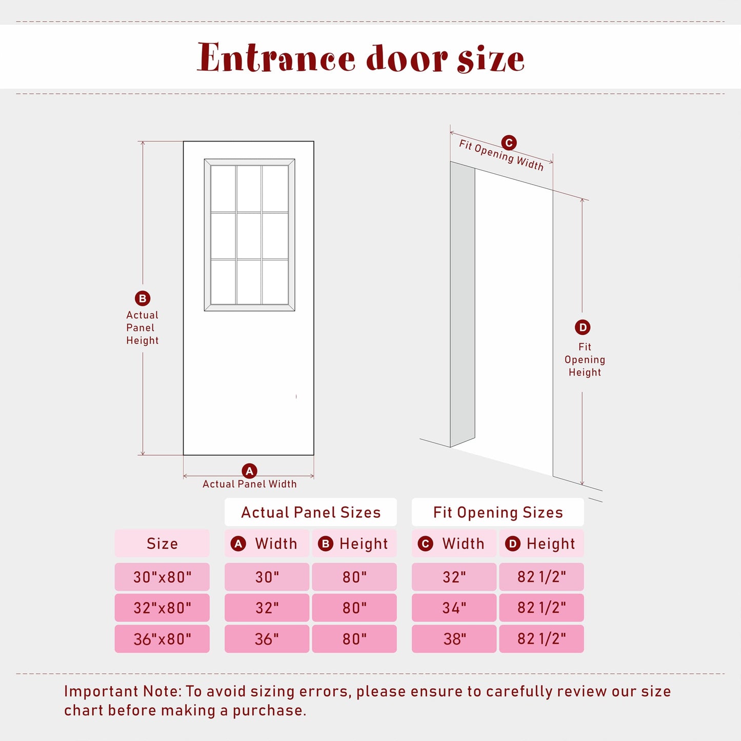 Lakenyon Front Door 30" x 80", 6-Lite Clear Glass Exterior Prehung Door, Left-Hand Inswing Entry Door, Solid Wood Frame, Door Slab + Prehung Door Jamb Kit with 4 Black Hinges, Waterproof Primer