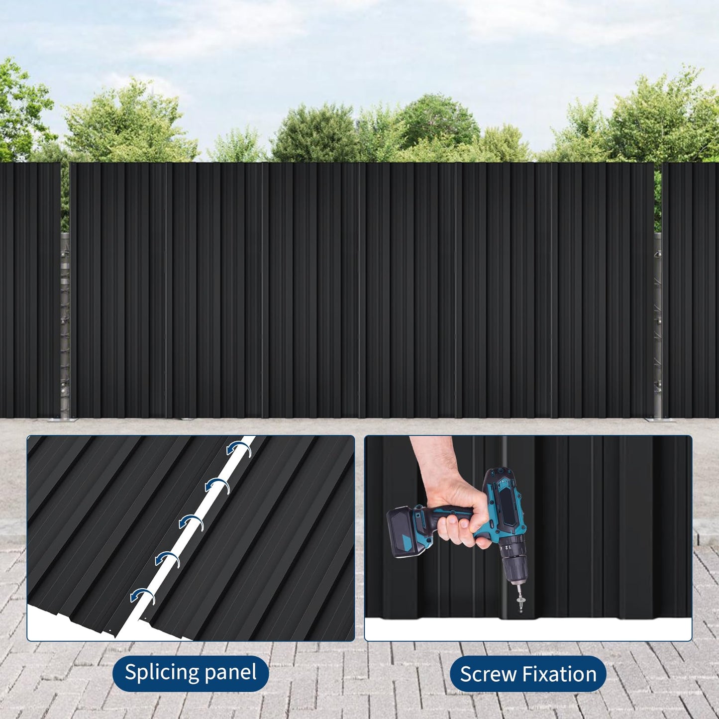 20 pcs Metal Roofing Panels, 3.5ft Galvanized Steel Corrugated Roof Sheets Gazebo Top Cover Garages, Sheds, Stables Replacement for Patio Outdoor Garden