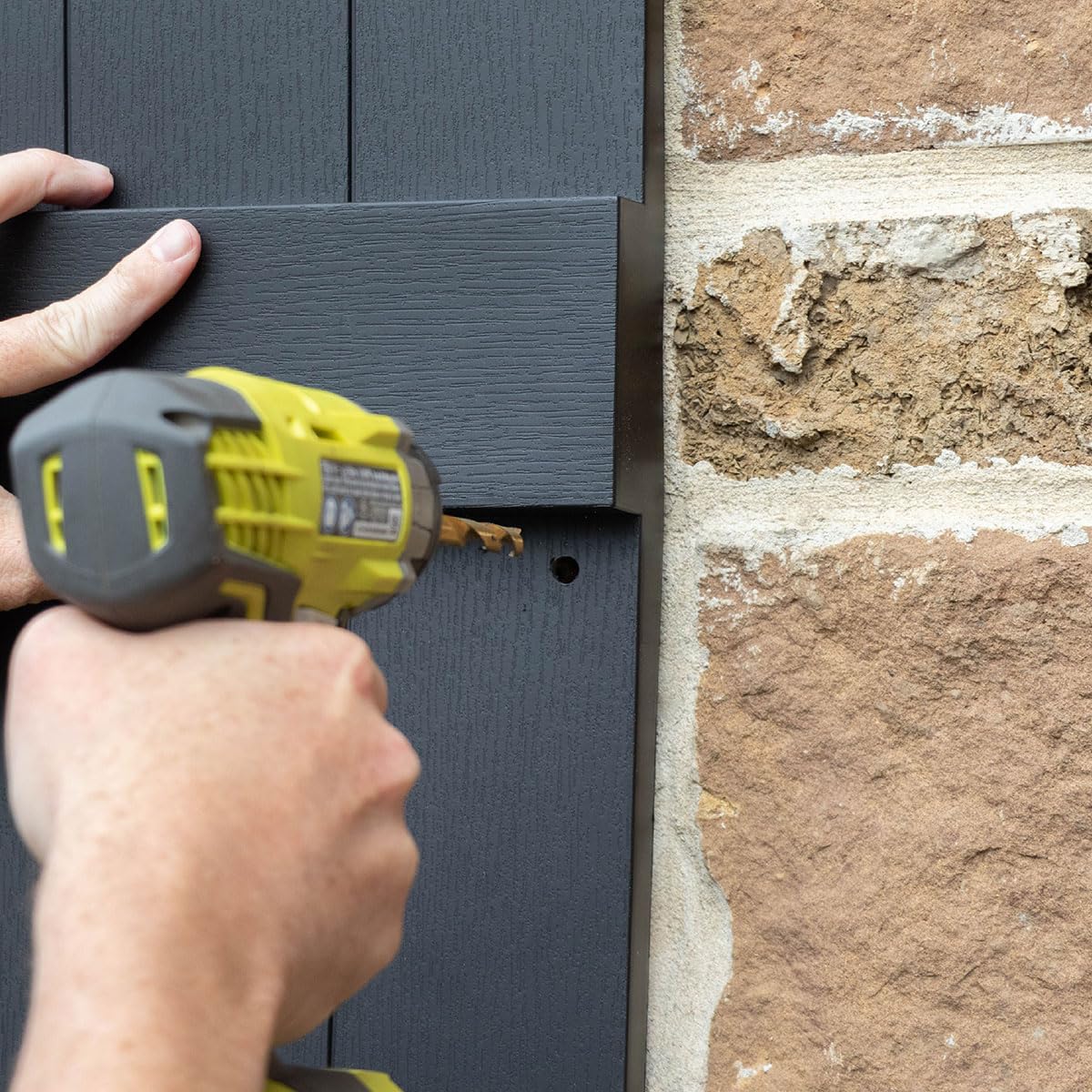 Ekena Millwork Lifetime Vinyl LL1S14X06400BL Standard Cathedral Top Center Mullion, Open Louver Vinyl Shutters, w/Installation Shutter-Lok's & Matching Screws (Per Pair), 14 1/2"W x 64"H, Black