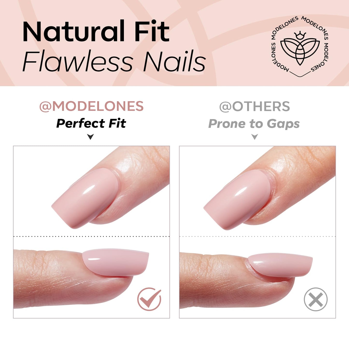 Modelones Extra Short Press on Nails, French Tips Squoval Fake Nails, Reusable Nail Kit with Nail Glue Adhesive Tabs Mini Nail File, Nails Press Ons 32Pcs 16 Sizes, White, Spring Women Girl Gift