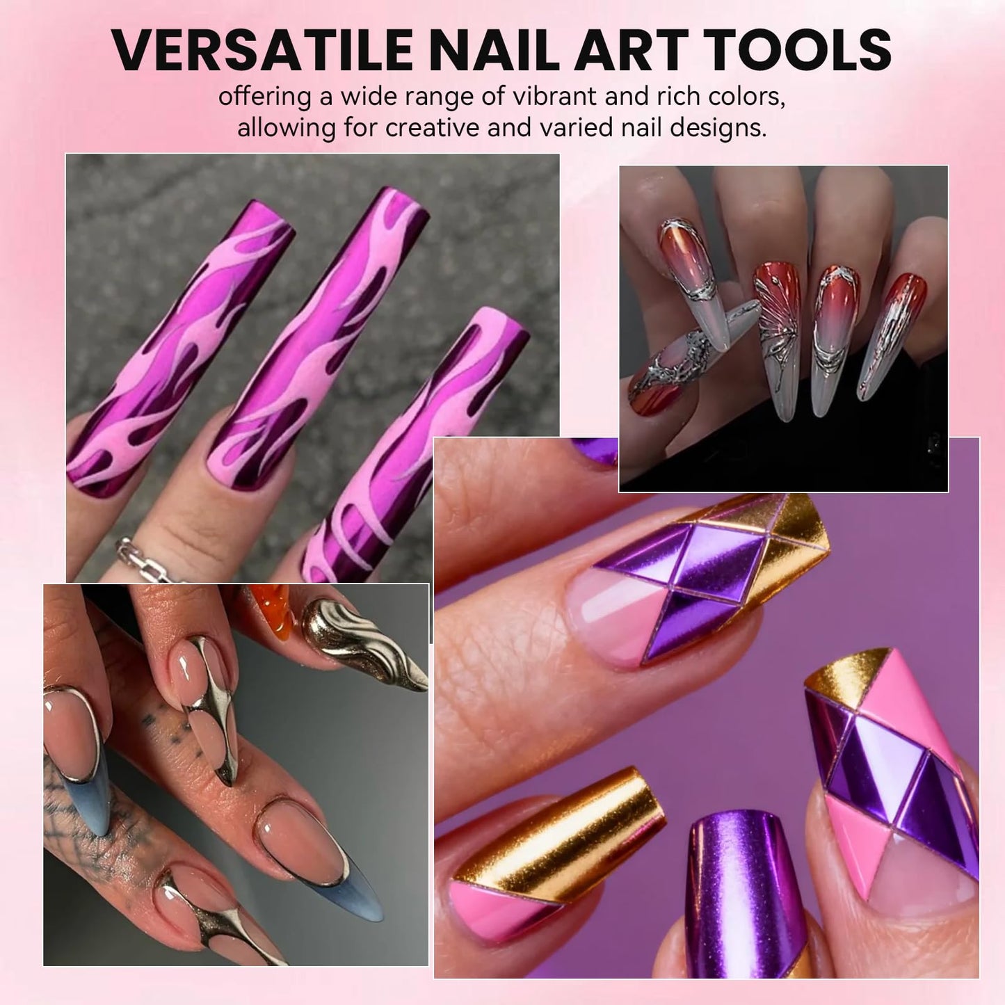 ESUOHYM 12 Color Nail Art Pens Set,Metallic Nail Gel Polish Pens Quick-Drying for Nail Art Design Drawing Painting Liner Dotting Marker Pen,0.3-4MM Waterproof Acrylic Nail Brush Pen Manicure Tools