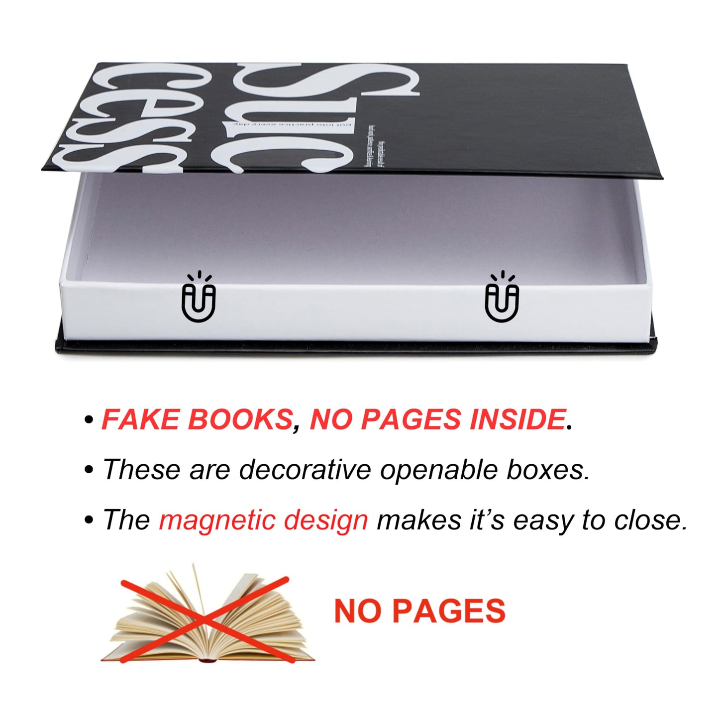 TwoDays Motivational Office Decor: Modern Decorative Books (Set of 3), 6.7 x 9.8 x 1.4 inches