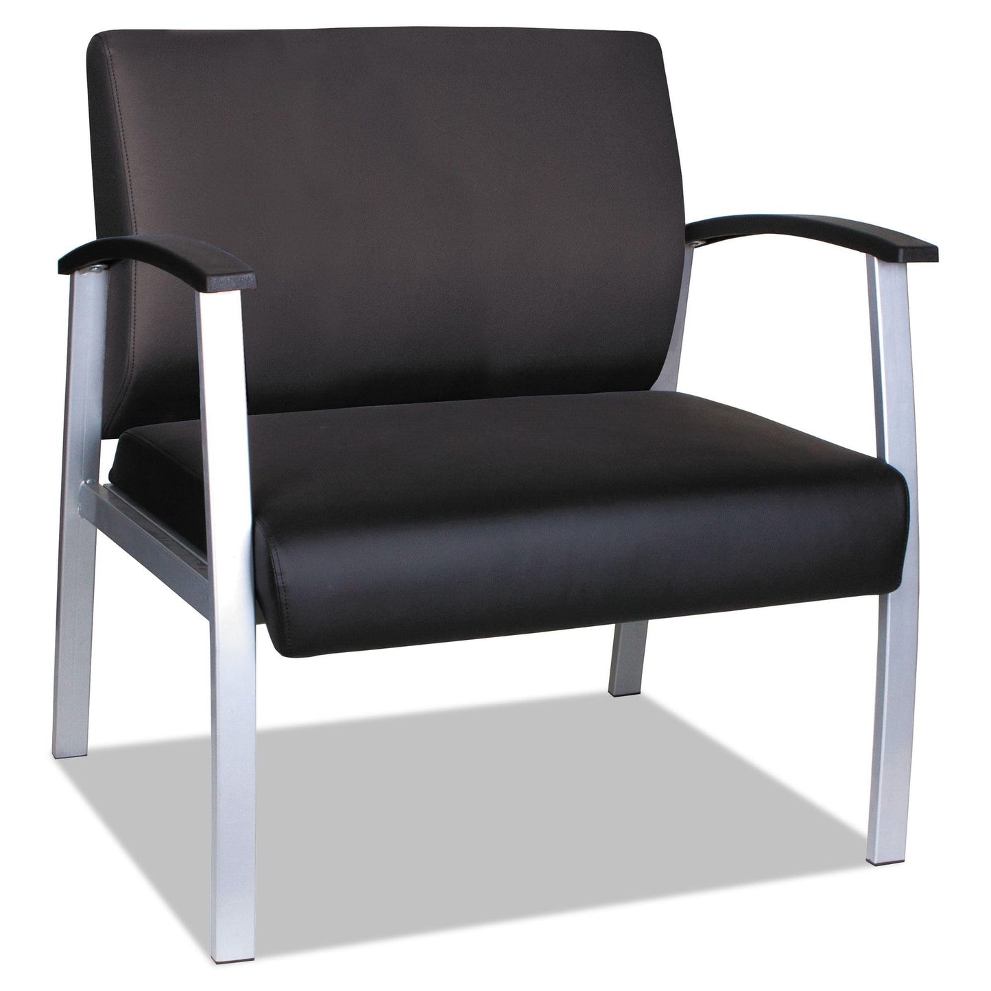 Alera metalounge Series bariatric Guest Chair, 30.51" x 26.96" x 33.46", Black seat, Black Back, Silver Base