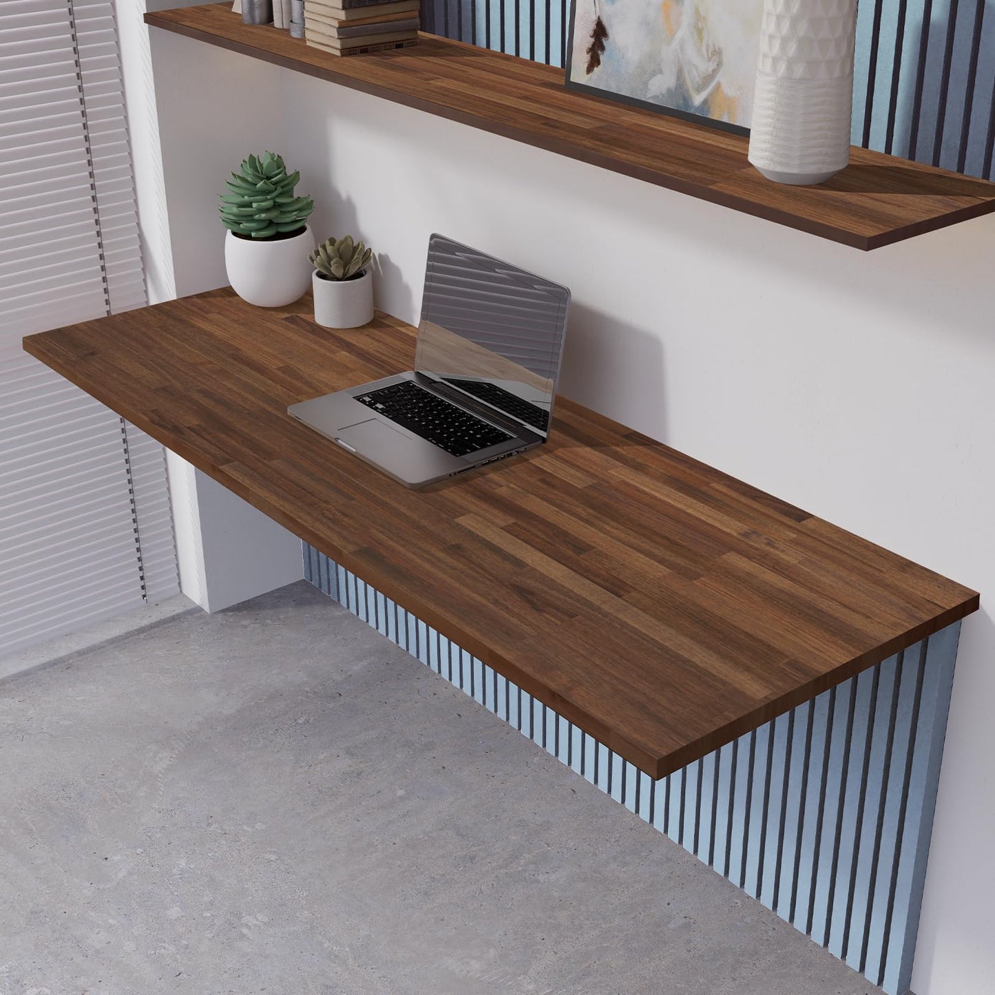 Howizz 48 x 25 in. Solid Wood Table Top, Dark Walnut Stained Acacia Desktop for Standing Desk/Office Tabletop/Countertop, 0.7in. Thick