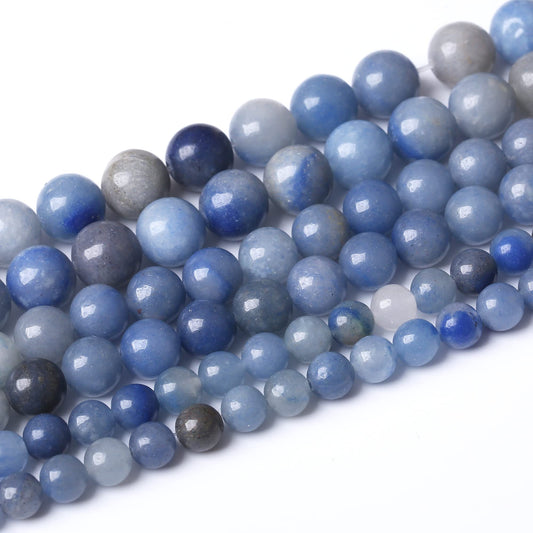 10MM Blue Aventurine Round Loose Beads Natural Gem Beads Crystal Energy Stone Beads for Jewelry Making DIY Bracelet Necklace