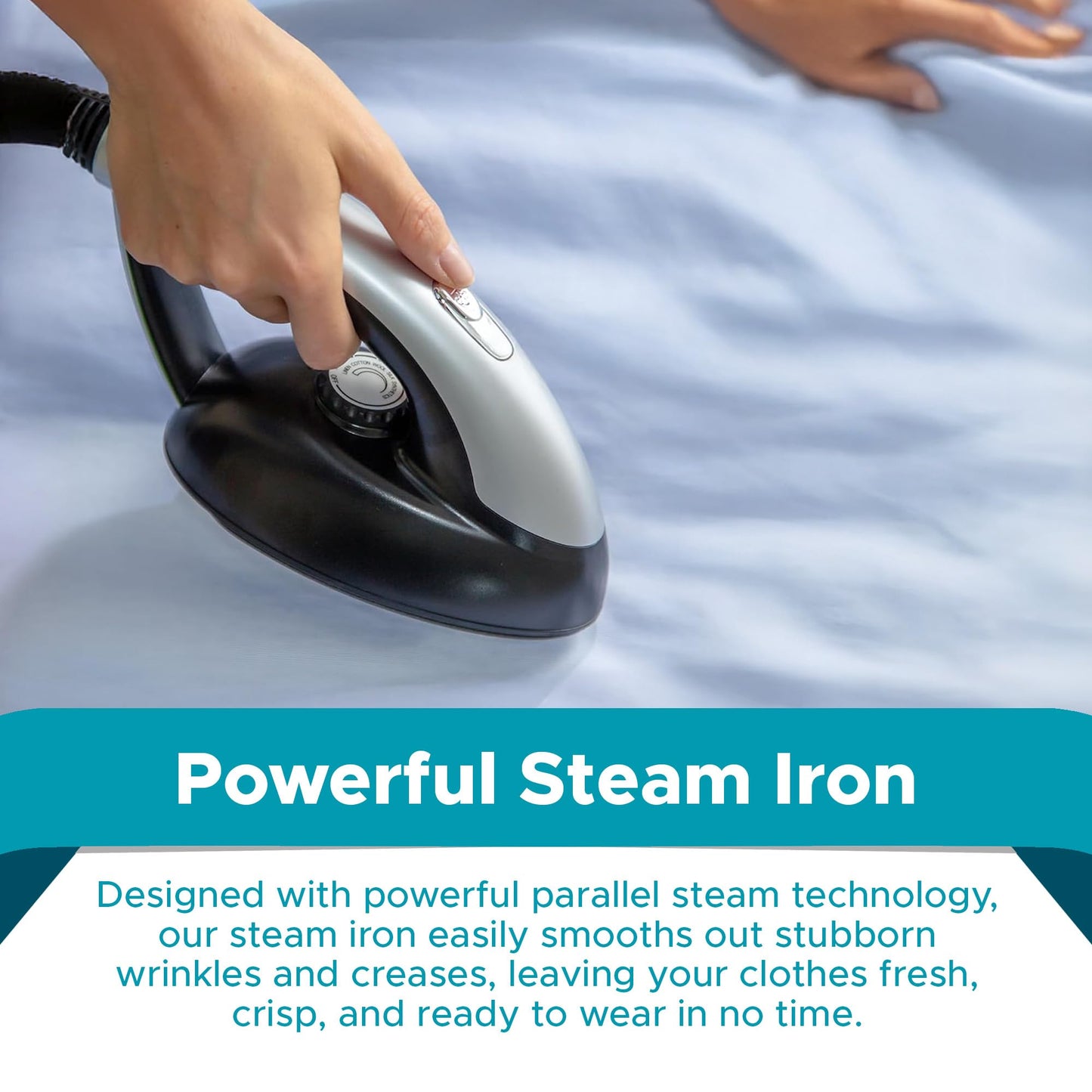 Steam & Go - All-in-One Garment Steamer and Iron, Pressurized Steamer For Clothes with Ironing Board and Clothing Hanger, Steam Iron Fabric Steamer for Wrinkles and Creases, Chemical-Free