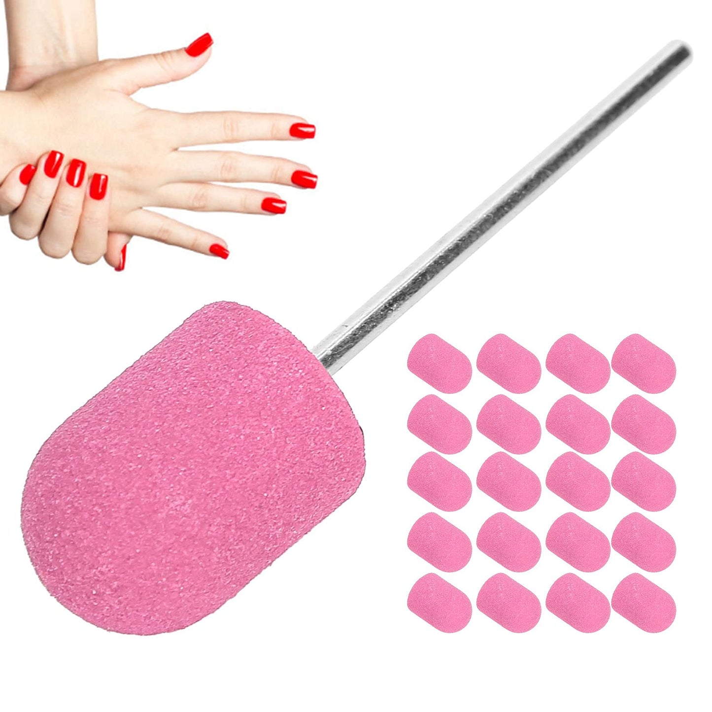 Nail Drill Bits Kit, Nail Art Sanding Nail Drill Bits Polishing Grinding Sanding Bands Set Nail Drill Head Accessory for Manicure Pedicure Nail Polishing Burr Home Salon Use 13 x