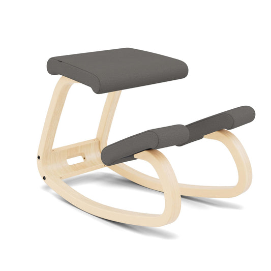 Varier Variable Natural/Grey Ergonomic Office Kneeling Chair for Desk for Desk – Back Pain Relief, Rocking Seat for Home, Study & Posture Support – 10 Year Limited Warranty