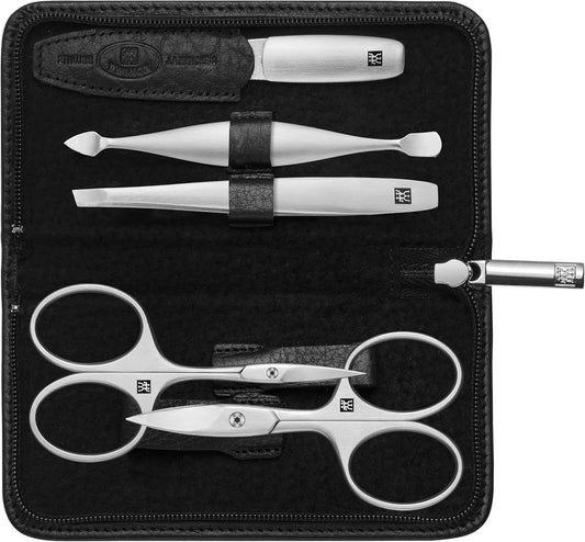 ZWILLING Beauty TWINOX 6-pc Manicure and Pedicure Set with Black Leather Case, Premium Nail Care