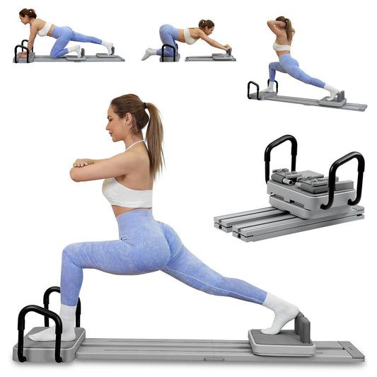 Pilates Reformer -Pilates Board with 66.9'' Extended Track Portable Multifunctional Abdominal Pilates Ski Machine for Home Workout Equipment, Pilates Machine