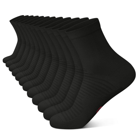 Compression Running Ankle Socks for Men and Women (6 Pairs), Quarter Athletic Socks for Running, Cycling, Golf, Work