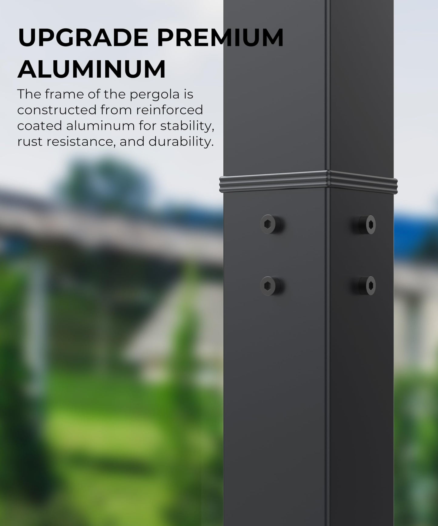 KYBOLT 10'X 13' Aluminum Pergola with Retractable Pergola Canopy, Lawn Shade Shelter for Backyard, Outdoor Party, Garden, Grill Gazebo, Deck (Grey)