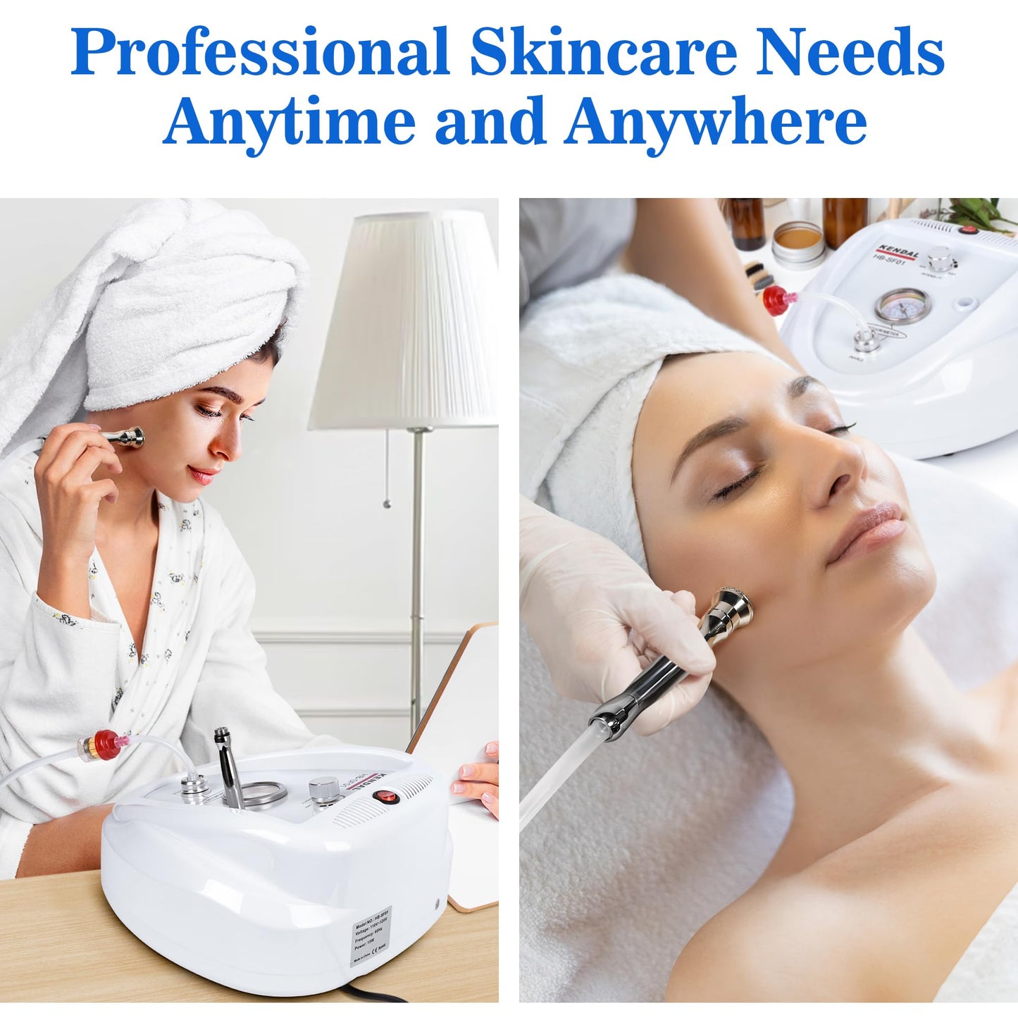 Kendal Professional Diamond Microdermabrasion Machine, Dermabrasion Facial Skin Care Equipment, Also Good for Home Use AC 110V HB-SF01