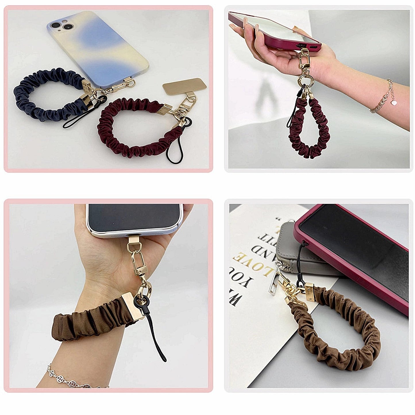 Long Pond Secure Adjustable Cell Phone Wrist Strap, Stylish Bracelet Wristlet, Anti-Lost Elastic Band for iPhone 16 Pro Max&Most Cellphones or Car Keys | Workout & Travel - Black