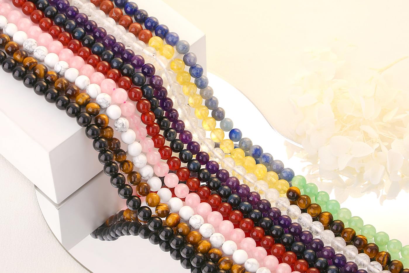 QINJIEJIE 100PCS Blue Sodalite Beads 8mm Natural Stone Beads Round Loose Gemstone Bead for Bracelet Beading Crystal Jewelry Making DIY Necklace Earrings 0.32"