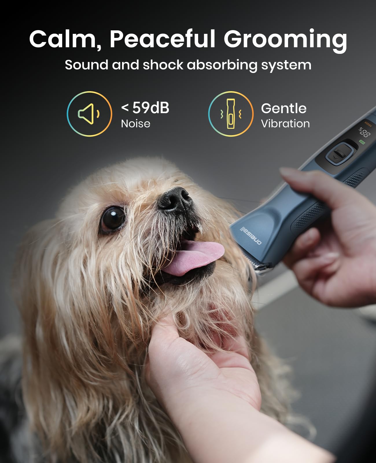 oneisall Grandmaster Pro 1 Cordless Professional Dog Grooming Clippers, Quiet Pet Trimmer for Paws Dog Nail Grinder Paw Trimmer