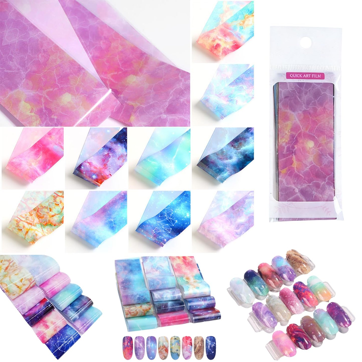 60 Pieces Nail Art Transfer Foils,Mixed Designs - White Black Lace, Flowers, Leopard Print, Marble, Snake Print Patterns, 1 Pcs Nail Art Engraving Pen Silicone Pen, 4 * 20cm
