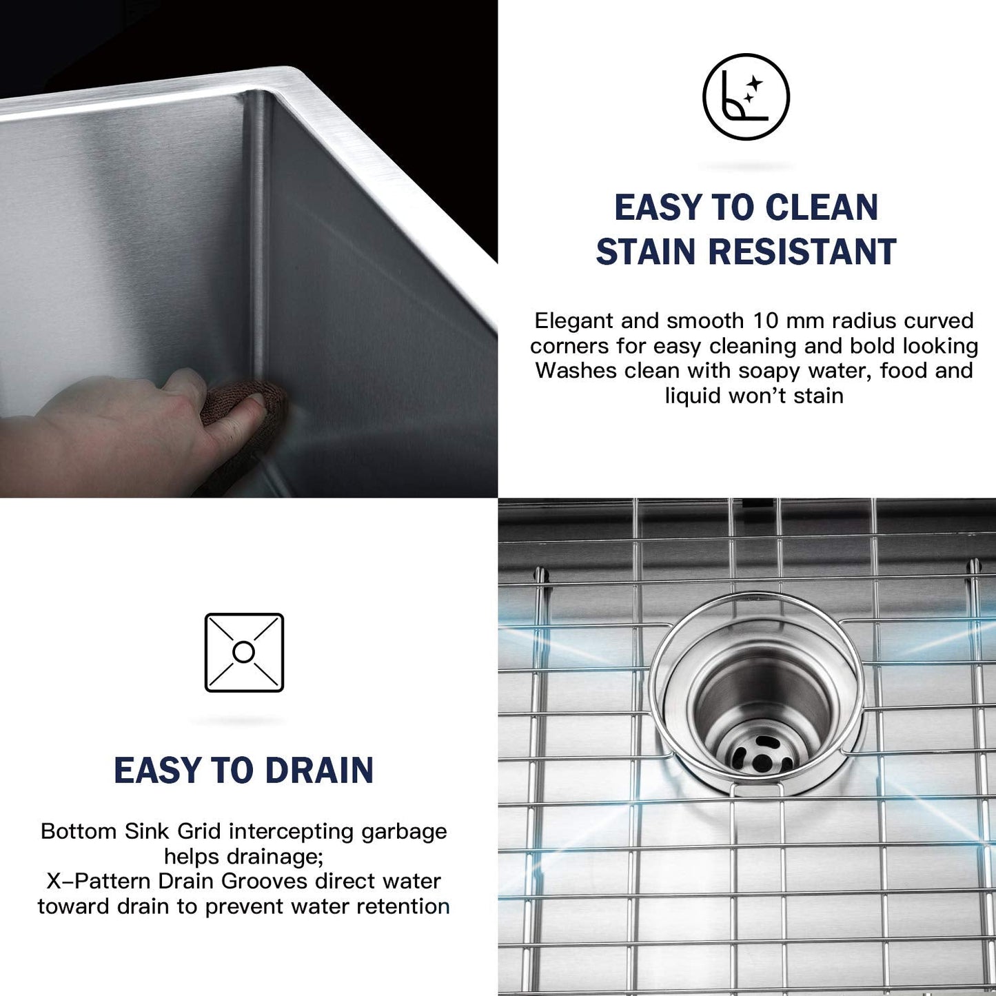TORVA 28-Inch Undermount Kitchen Sink, Premium 304 Stainless Steel Bar Sink - 10 Inches Deep Basin Single Bowl Sink