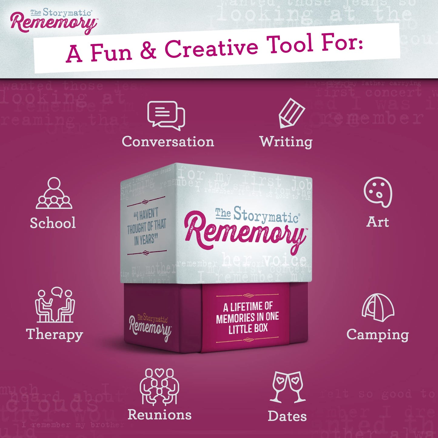 Storymatic Rememory – Writing Prompt and Memory Prompt – Conversation Cards for Family and Friends