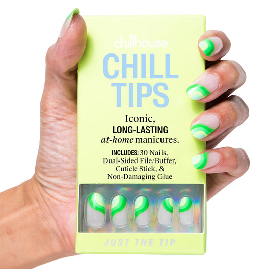 Chillhouse - Chill Tips, Press on Nails Kit - Just the Tips (Oval) - 30 Nail Shapes & Sizes - Up to 2 Weeks of Wear - Customizable Fit - Reusable - Latina Founded & Women Owned - Beauty & Self Care