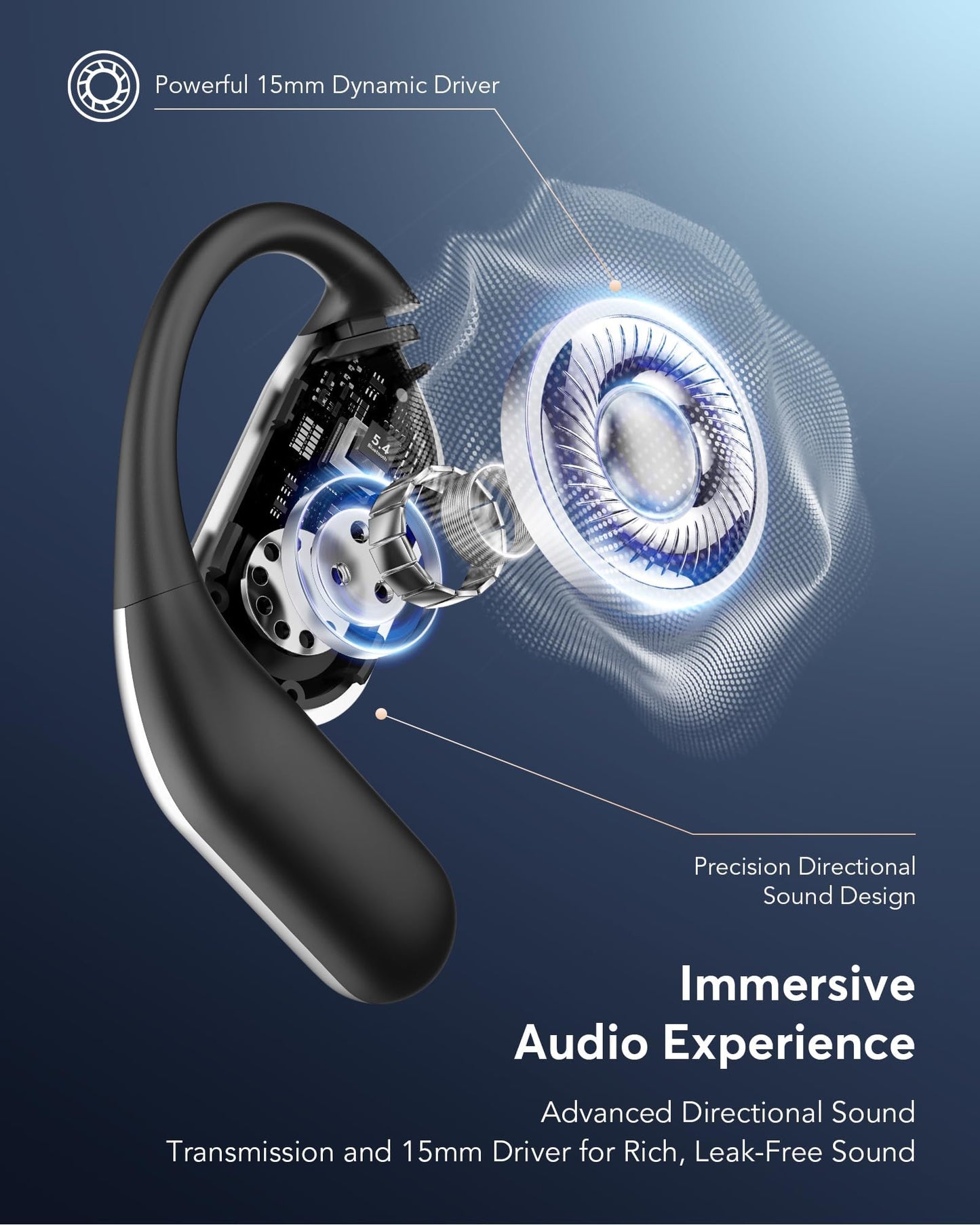 AI Language Translation Earbuds, Bluetooth 5.4 Headphones Translator for 144 Languages & Accents, OWS LCD Touch Screen Real-Time Earphones Fit iOS and Android Ideal for Travel Business Learning