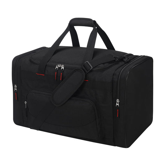 THSOGO 22 inch Gym Bag for Men - 55L Large Travel Duffle Bag Sports Equipment Bag with Multiple Zippered Pockets,Outdoor Workout Duffle Bag for Overnight Weekend - Black