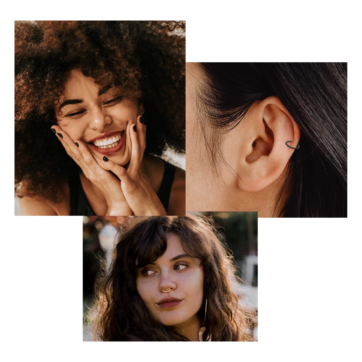 8mm Septum Ring Septum Jewelry Seamless Septum Clicker Nose Rings 18 Gauge Nose Ring Hoop 18g Rainbow Cartilage Earring Lip Rings Nose Hoop Surgical Steel Helix Earrings Nose Piercing Jewelry