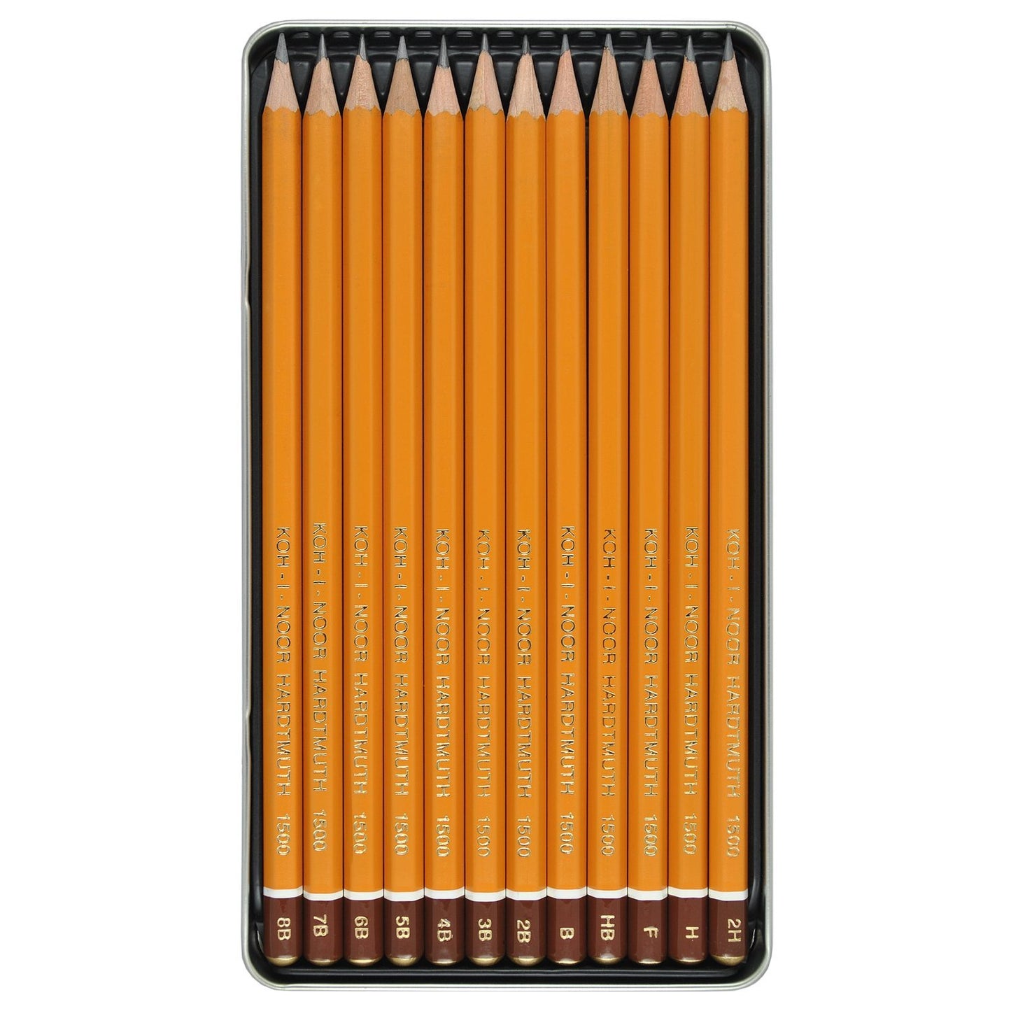 Koh-I-Noor Toison d'Or Graphite Pencil Artist Set, 8B-2H Degrees, 12 Pencils Per Tin, 1 Each (FA1502/11.12)