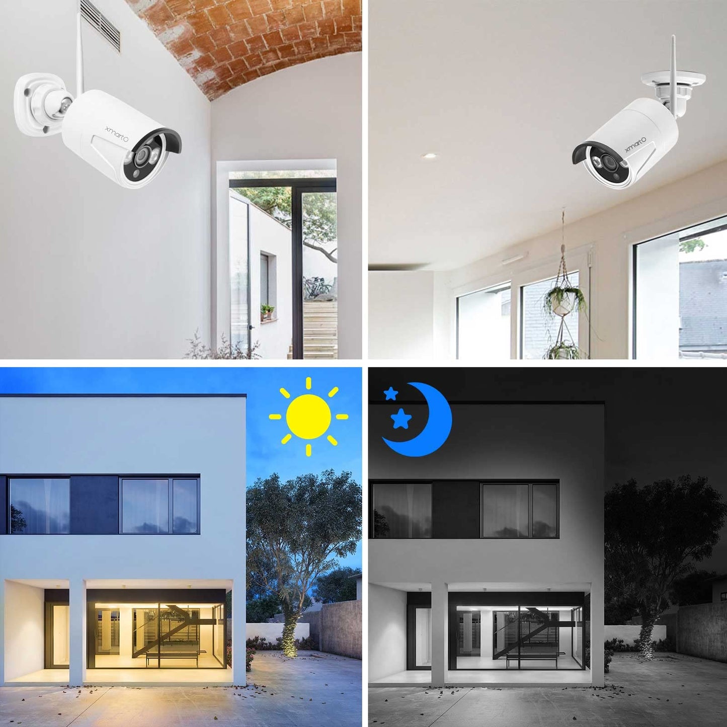 XMARTO Wireless Security Camera System 16CH Wi-Fi 6 16PC 2K Wireless Security IP Camera System(Built-in Router, Plug N Play, Mobile View, Night Vision, Built-in Audio Mic)