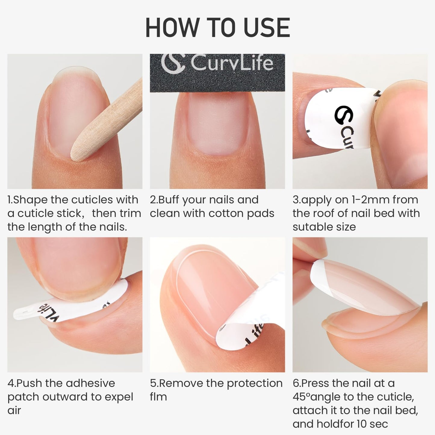 Curvlife CareHold Strong Hold Nail Adhesive Tabs for Valentine Press On Nails – 10 Sheets 240pcs 12 Sizes, 0.3mm Ultra Thin Waterproof Breathable Nail Glue Stickers, Daily Wear and Gentle Removal