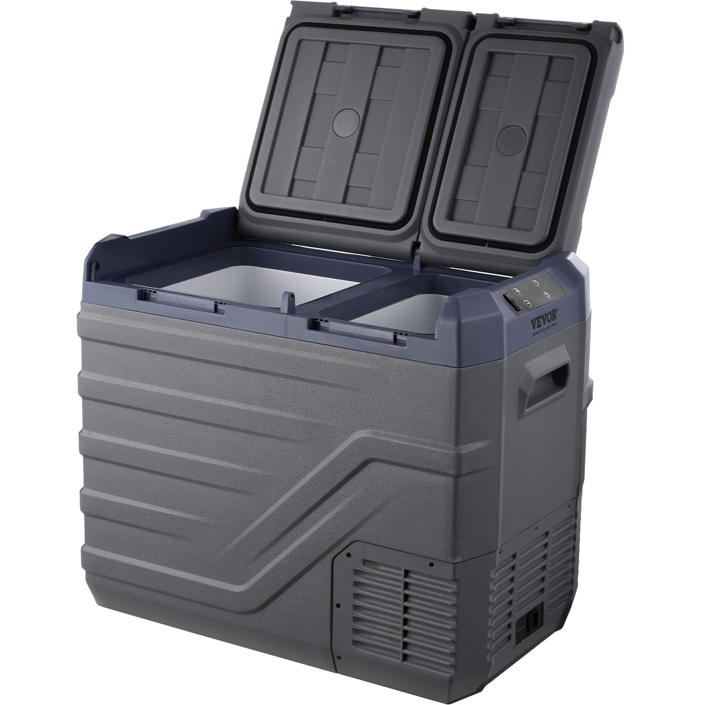 VEVOR Car Refrigerator, 12 Volt Car Refrigerator Fridge, 40 L Dual Zone Portable Freezer, -4℉-68℉ Adjustable Range, 12/24V DC and 100-240V AC Compressor Cooler for Outdoor, Camping, RV