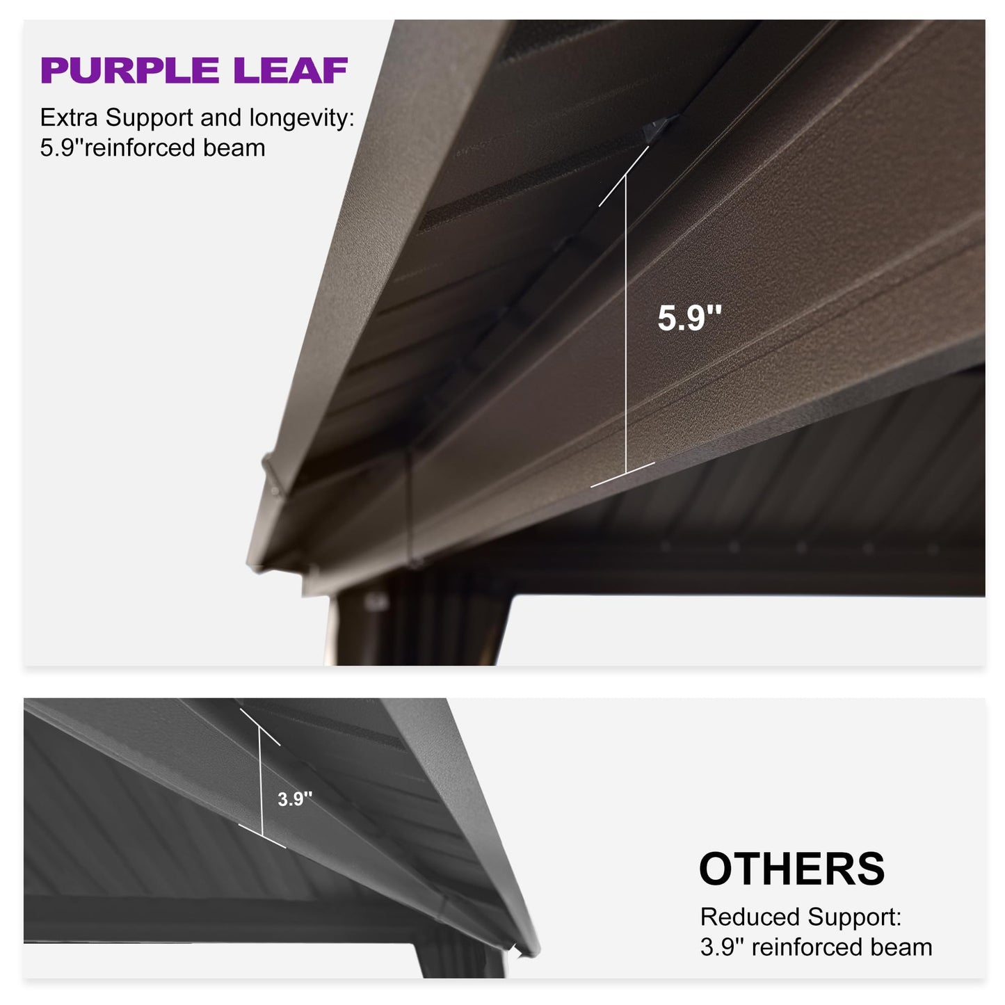 PURPLE LEAF 8’ X 8’ Outdoor Hardtop Gazebo Metal Frame Galvanized Steel Double Roof with Curtains and Nettings for Patio Desk Backyard Bronze
